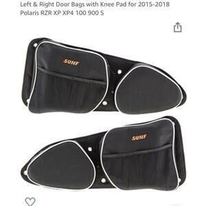 RZR UTV Front Door Storage Bags w/ Knee Pad for 14-19 Polaris Turbo XP 1000 900S